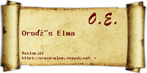 Orsós Elma névjegykártya